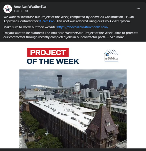 Above Construction featured as American WeatherStar Project of the Week